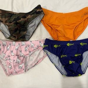 Four JJMalibu Speedos Small